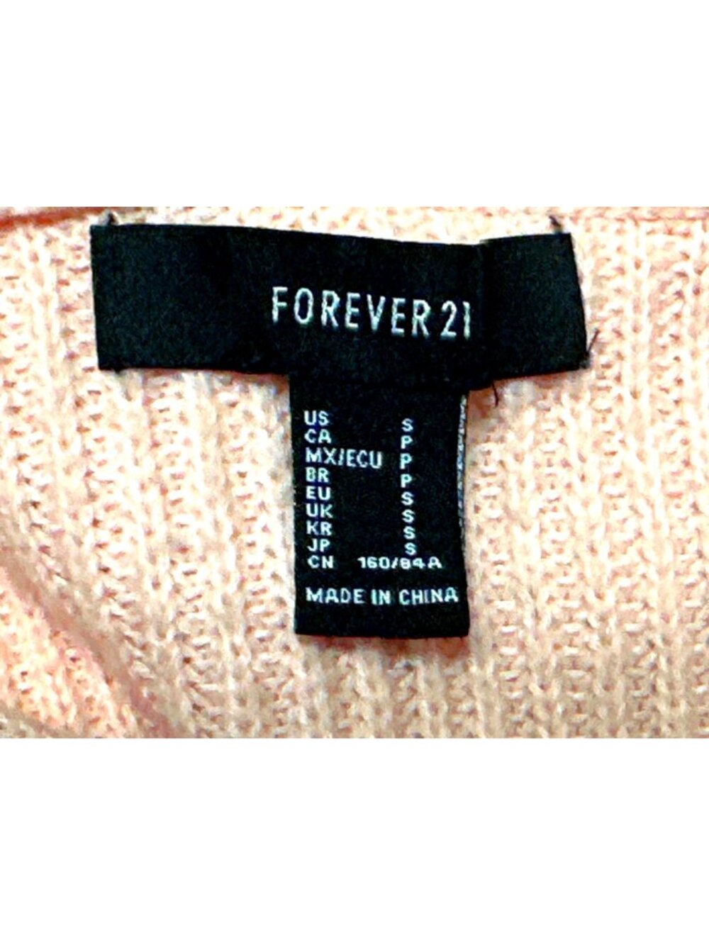 Forever 21 Size Small Light Pink Hoodie Waffle Knit Texture Cozy Lounge Day Vibe - Picture 5 of 12